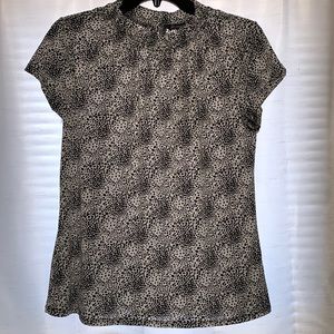 Size small Black and white polka dotted business casual top